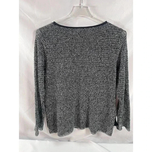 Eileen Fisher Womens Black Organic Linen Blend Tunic Sweater Top M - Picture 3 of 8